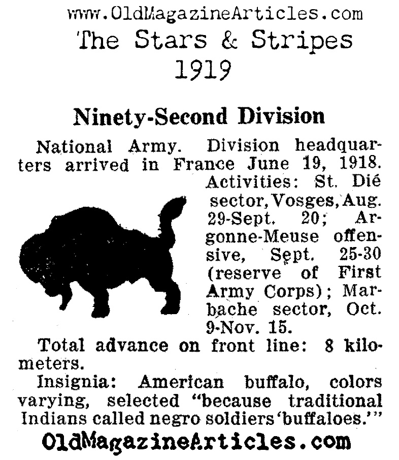 An Abbreviated War Record of the 92nd Division  (The Stars and Stripes, 1919)